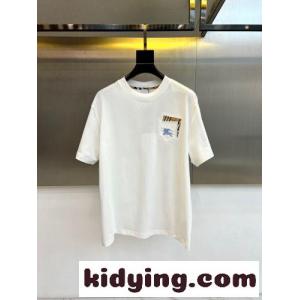 カジュアル ロゴ コットン 半袖Tシャツ バーバリー スーパーコピー Tシャツ 偽物 ホワイトkid2609niuu