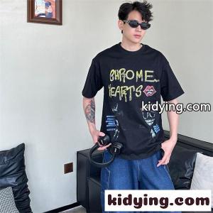 Chrome hearts コピー コピー 落書きプリント 半袖Tシャツ ホワイト グラクソ クルーネック クロムハーツ コピーkidying26Diuyei