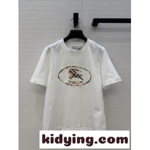 チェックナイトスタンプ コットンTシャツ バーバリー コピー Tシャツ 偽物kid26ma4Hny