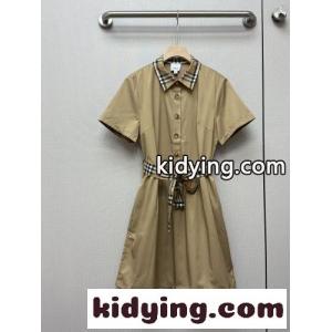 バーバリー コピー ワンピース 偽物 人気 チェック柄 ベルト付き シャツワンピースkid26Orey4j