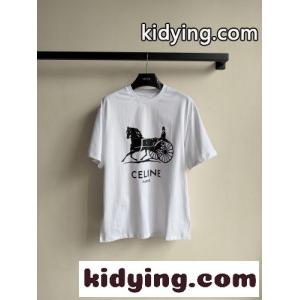 ベーシック ロゴ コットン 半袖Tシャツ セリーヌ コピー Tシャツ 偽物 ホワイトkid26yaGr4r