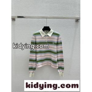 トリオンフ刺繍 マルチボーダー 長袖ポロシャツ セリーヌ ブランド コピー Tシャツ 偽物kid26zGvm8n