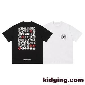 半袖Tシャツ クロムハーツ ブランド コピー コピー メンズ レディース 胸ポケット風プリント オーバーサイズ 白 黒 ペア 夏  Chrome hearts ブランド コピーkidying26niiaOn