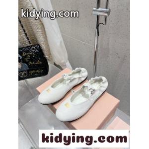 ルーシュ レザー バレリーナ ミュウミュウ コピー シューズ コピー ホワイトkid26PzymiC
