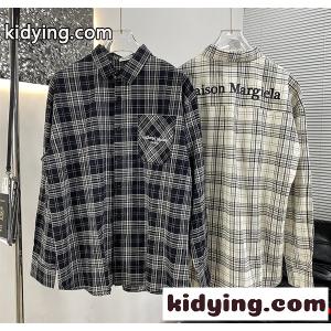 大人気メゾン マルジェラMM6 長袖シャツコピー Maison Margielaチェック柄メンズファッション逸品 カジュアルkid26jiiKHr