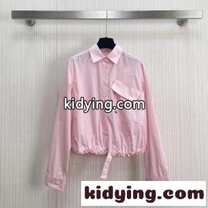 爽やか 洗練された クロップドシャツ ロエベ コピー シャツ 偽物 ピンクkid26GDmSDa
