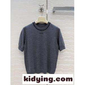 シンプル ウール 半袖ニット ロエベ コピー ニット 偽物 合わせやすい グレーkid265nq4Lj