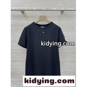 シンプル コットン 半袖Tシャツ シャネル スーパーコピー Tシャツ コピー クルーネック ブラックkid269XPXre