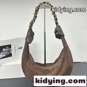 イヴ・サンローラン スーパーコピー バッグ コピー YSL アマリア ホーボー スエード ブラウンkid26X1L9zi