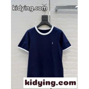 おしゃれ 配色 リンガーTシャツ イヴ・サンローラン スーパーコピー Tシャツ コピー ネイビーkid26Ofqeai