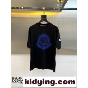 カジュアル ロゴ モンクレール コピー Tシャツ 偽物 クルーネック 半袖Tシャツ ブラックkid26qaKjKz