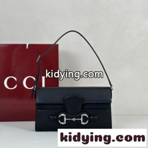 26SS グッチ コピー ホースビット リストレット ミディアム ショルダーバッグ コピー ブラックkid260fuO5v