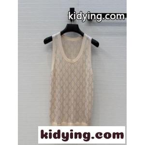 GG ラインストーン シルク混 タンクトップ グッチ スーパーコピー ニット 偽物 合わせやすいkid2651DaKr