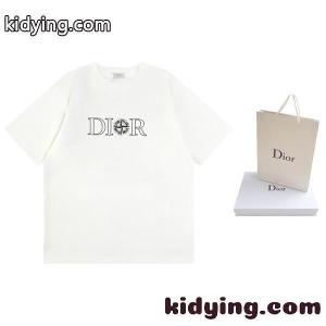 ブラック ホワイト 半袖Tシャツ dior コピー フロントロゴ ディオール コピー コピー ブラックライン刺繍風 クルーネック 無地バックkidying26am8nqy