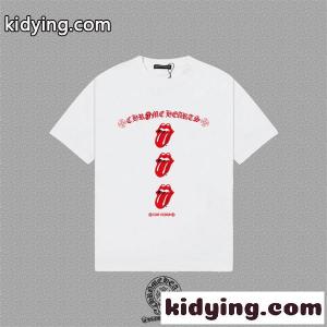 ミントグリーン Tシャツ Chrome hearts コピー リップロゴ クロムハーツ コピー コピー 半袖 丸首 レッドグラフィック カジュアルトップスkidying26mWDeGD