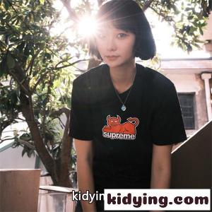 ブラック 半袖Tシャツ supreme スーパーコピー デビルロゴ シュプリーム スーパーコピー コピー クルーネック ストリートトップスkidying26XXP5Pv