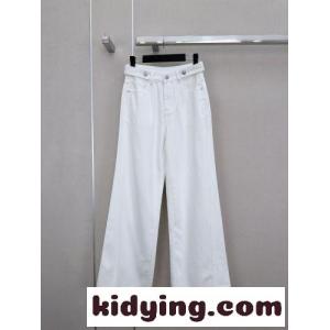 洗練された ビジューボタン デニムパンツ エルメス コピー ジーンズ コピー ホワイトkid26PfWv0f