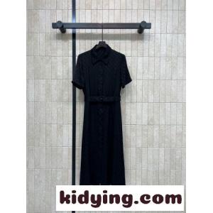 FFジャガード 半袖 シャツワンピース フェンディ コピー ワンピース 偽物 ブラックkid26L9vGLj
