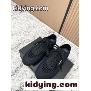 春夏 爽やか レースアップ シューズ プラダ ブランド コピー スニーカー 偽物 ブラックkid2645DKTb
