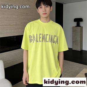 ライムイエロー 半袖Tシャツ balenciaga コピー ビッグロゴプリント バレンシアガ コピー コピー オーバーサイズ クルーネック メンズカジュアルkidying26zSXn4r