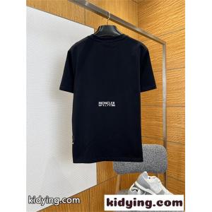 ホワイト 半袖Tシャツ moncler スーパーコピー ビッグロゴプリント モンクレール スーパーコピー コピー クルーネック 肩掛け風グラフィック カジュアルトップスkidying26uy8nWr