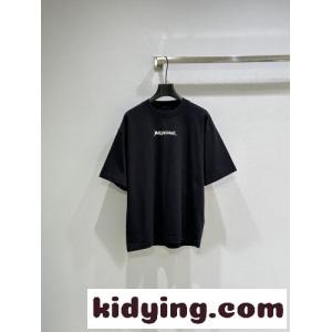 バレンシアガ コピー Tシャツ コピー シンプル コットン 半袖Tシャツ ブラックkid26iaqm0j