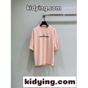 定番 ロゴ コットン 半袖Tシャツ バレンシアガ コピー Tシャツ コピー ピンクkid26jCG9Pj