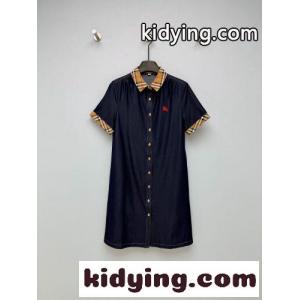 チェックトリム デニム シャツワンピース バーバリー コピー ワンピース コピーkid26HDq8re