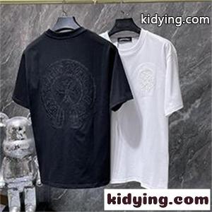バックプリントTシャツ Chrome hearts コピー クロムハーツ コピー コピー トーンオンクロス柄 半袖 丸首 ストリートカジュアルkidying26Wr8vmy