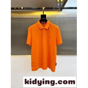 シンプル コットンピケ 半袖 ポロシャツ サルヴァトーレ・フェラガモ Tシャツ 偽物 オレンジkid261beqCm