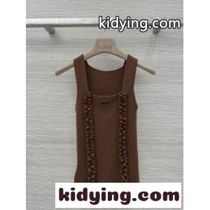 フリル リブニット タンクトップ ミュウミュウ スーパーコピー ニット コピー ブラウンkid26rOna4D