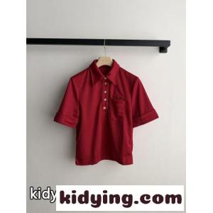 シンプル カジュアル 半袖ポロシャツ ミュウミュウ コピー Tシャツ コピー レッドkid269Tj8rm