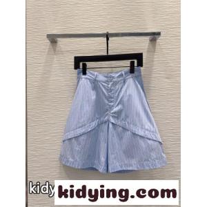 コットン ストライプ ショートパンツ ロエベ ブランド コピー パンツ 偽物 ブルーkid26S95Xre