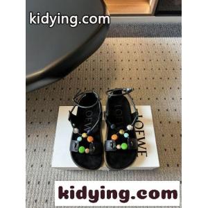 ペブル ビーズ フスベット サンダル ロエベ ブランド コピー シューズ コピー ブラックkid26iqyWHv