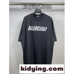 ロゴ入り ユニセックス 半袖Tシャツ バレンシアガ コピー Tシャツ コピー オーバーサイズkid26zS5bCe
