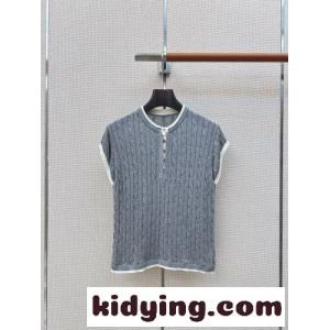 バイカラー ヘンリーネック ケーブルニット ベスト ラルフローレン ニット 偽物 グレーkid26PbOjOr