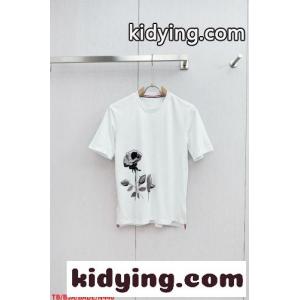 プリント コットン 半袖Tシャツ トムブラウン ブランド コピー Tシャツ コピー ホワイトkid26emu0Pb