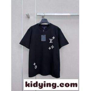 エンブロイダリー シグネチャーTシャツ ルイ・ヴィトン Tシャツ コピー ブラックkid26SzOHfu