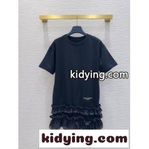 ラッフルトリム Tシャツドレス ルイ・ヴィトン ワンピース コピー ブラックkid26m0feKv