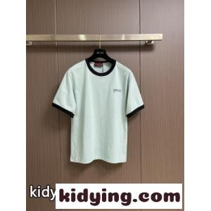 配色 スクリプトロゴ リンガーTシャツ グッチ コピーブランド Tシャツ 偽物 コットン ライトグリーンkid26eye0XD