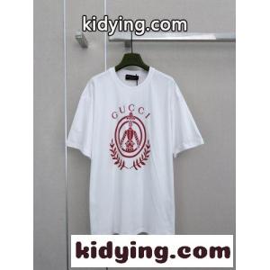ユニセックス コットン 半袖Tシャツ グッチ コピー Tシャツ 偽物 ロゴプリント ホワイトkid26vWbWvq