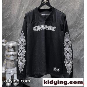 ポケット付きCHROME hearts コピークロムハーツ コピーロングtコピーロゴプリントメンズクルーネック長袖シャツkid26S5XXTD