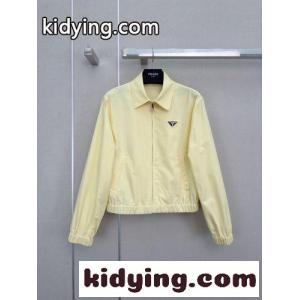 シンプル ジップアップ ブルゾン プラダ コピー ジャケット 偽物 イエローkid26eeWzam
