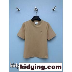 シンプル クルーネック 半袖Tシャツ バーバリー コピー Tシャツ 偽物 コットン ベージュkid26n8zymm