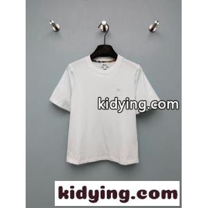 シンプル クルーネック 半袖Tシャツ バーバリー ブランド コピー Tシャツ 偽物 コットン ホワイトkid26CKnKzm