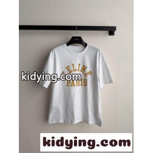 カジュアル 洗練された ロゴ入り コットン セリーヌ コピー Tシャツ 偽物 半袖Tシャツ ホワイトkid26eeueqC