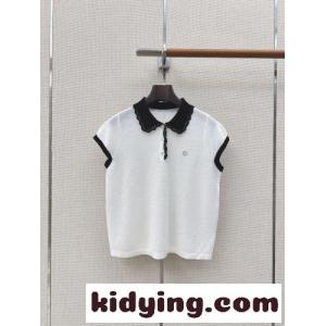 レースカラー バイカラー ニットポロシャツ ミュウミュウ スーパーコピー Tシャツ 偽物 ホワイトkid26uC8HzC