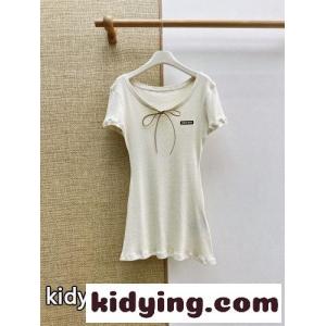 フェミニン ワッフル ミニワンピース ミュウミュウ コピー ワンピース 偽物 ホワイトkid26CWfi4D