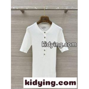 ビジューボタン 半袖ニットプルオーバー シャネル コピー ニット コピー ビスコース ホワイトkid264jWbuy