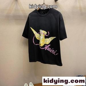 AMIRI アミリ 2026新作 バードグラフィック 半袖Tシャツ ヘビーウェイト コットン オーバーサイズ ユニセックスkidying26m0bm8j
